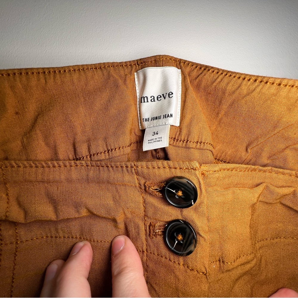 Maeve - Junie Style Rust Orange Button-Front Pants